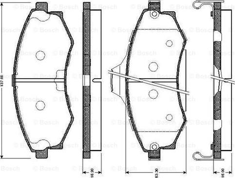 BOSCH 0 986 TB2 636 - Тормозные колодки, дисковые, комплект unicars.by