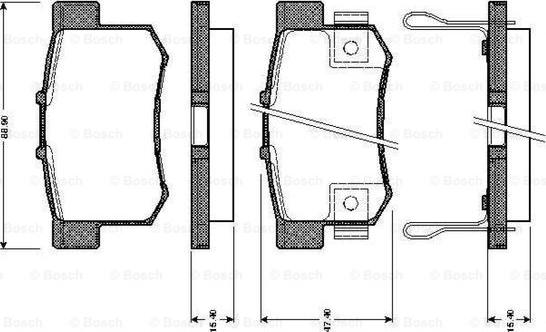 BOSCH 0 986 TB2 637 - Тормозные колодки, дисковые, комплект unicars.by