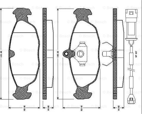 BOSCH 0 986 TB2 677 - Тормозные колодки, дисковые, комплект unicars.by