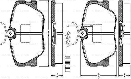 BOSCH 0 986 TB2 099 - Тормозные колодки, дисковые, комплект unicars.by