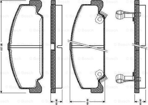 BOSCH 0 986 TB2 097 - Тормозные колодки, дисковые, комплект unicars.by