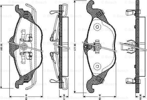 BOSCH 0 986 TB2 044 - Тормозные колодки, дисковые, комплект unicars.by