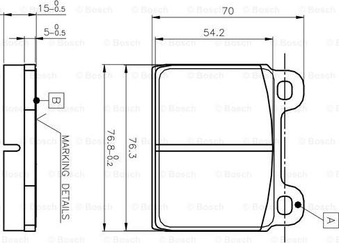 BOSCH 0 986 TB2 050 - Тормозные колодки, дисковые, комплект unicars.by