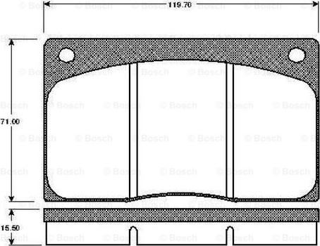 BOSCH 0 986 TB2 057 - Тормозные колодки, дисковые, комплект unicars.by