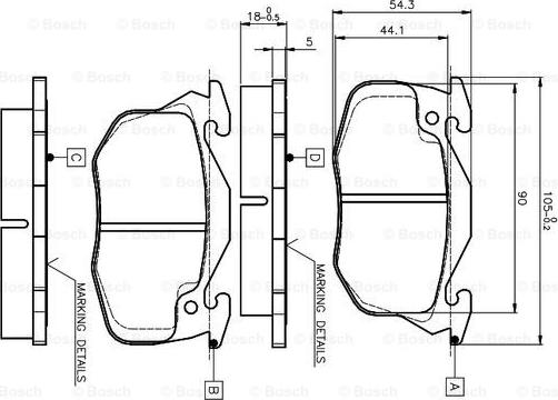 BOSCH 0 986 TB2 009 - Тормозные колодки, дисковые, комплект unicars.by