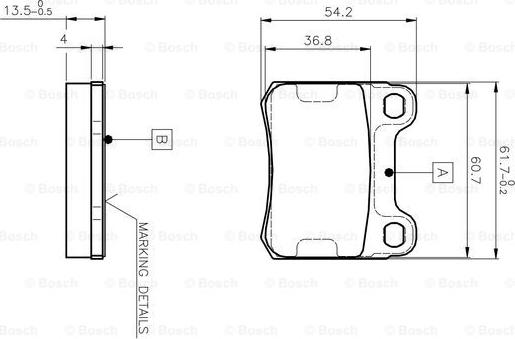 BOSCH 0 986 TB2 007 - Тормозные колодки, дисковые, комплект unicars.by