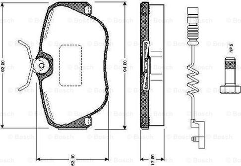 BOSCH 0 986 TB2 015 - Тормозные колодки, дисковые, комплект unicars.by