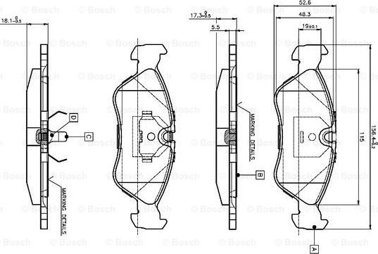 BOSCH 0 986 TB2 016 - Тормозные колодки, дисковые, комплект unicars.by