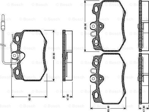 BOSCH 0 986 TB2 087 - Тормозные колодки, дисковые, комплект unicars.by