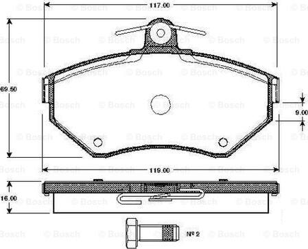 BOSCH 0 986 TB2 039 - Тормозные колодки, дисковые, комплект unicars.by