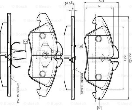 BOSCH 0 986 TB2 030 - Тормозные колодки, дисковые, комплект unicars.by