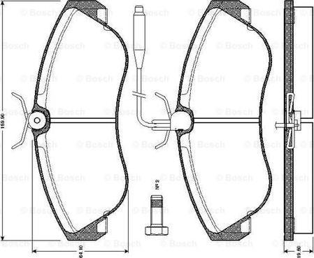 BOSCH 0 986 TB2 029 - Тормозные колодки, дисковые, комплект unicars.by