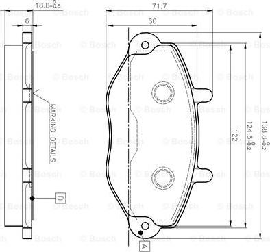 BOSCH 0 986 TB2 020 - Тормозные колодки, дисковые, комплект unicars.by