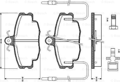 BOSCH 0 986 TB2 075 - Тормозные колодки, дисковые, комплект unicars.by