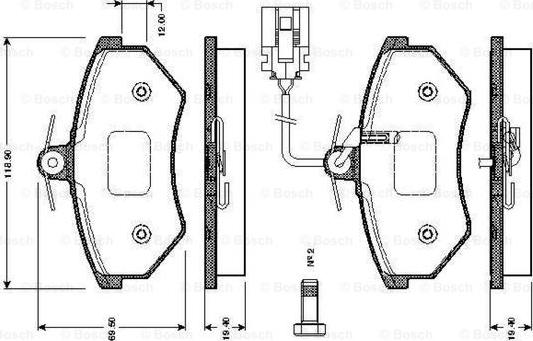 BOSCH 0 986 TB2 072 - Тормозные колодки, дисковые, комплект unicars.by