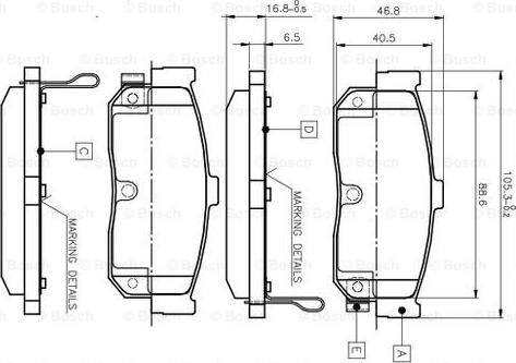 BOSCH 0 986 TB2 199 - Тормозные колодки, дисковые, комплект unicars.by