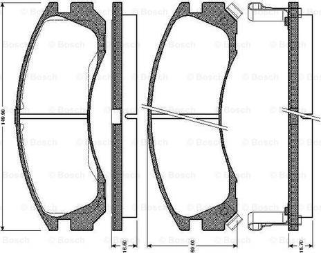 BOSCH 0 986 TB2 194 - Тормозные колодки, дисковые, комплект unicars.by