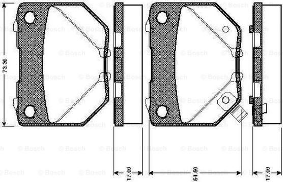 BOSCH 0 986 TB2 198 - Тормозные колодки, дисковые, комплект unicars.by