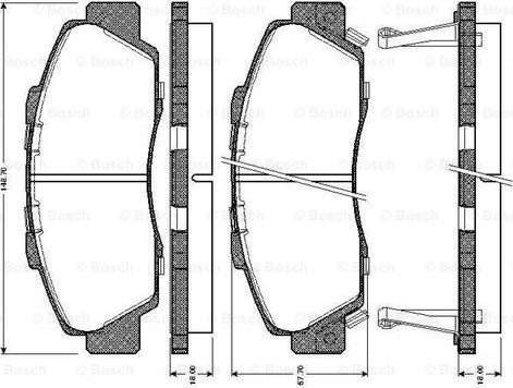 BOSCH 0 986 TB2 193 - Тормозные колодки, дисковые, комплект unicars.by