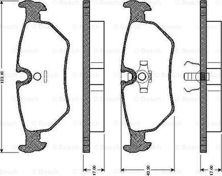 BOSCH 0 986 TB2 144 - Тормозные колодки, дисковые, комплект unicars.by