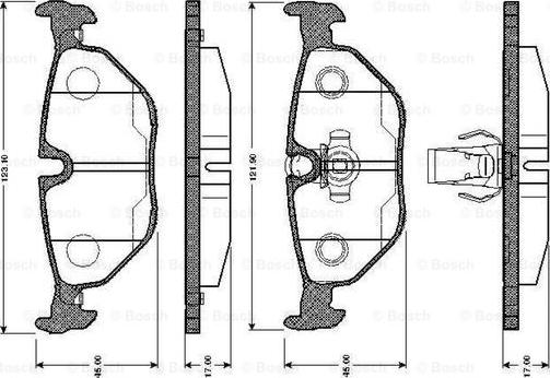 BOSCH 0 986 TB2 145 - Тормозные колодки, дисковые, комплект unicars.by