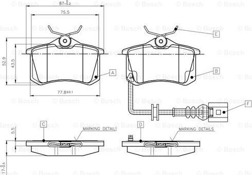 BOSCH 0 986 TB2 141 - Тормозные колодки, дисковые, комплект unicars.by