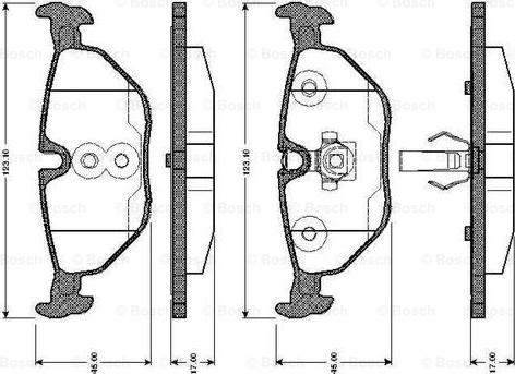 BOSCH 0 986 TB2 147 - Тормозные колодки, дисковые, комплект unicars.by