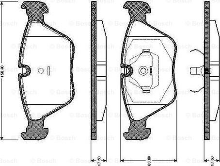 BOSCH 0 986 TB2 152 - Тормозные колодки, дисковые, комплект unicars.by