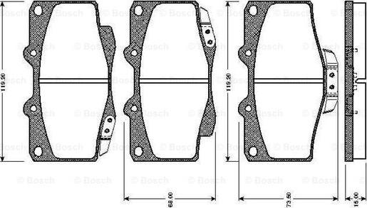 BOSCH 0 986 TB2 169 - Тормозные колодки, дисковые, комплект unicars.by