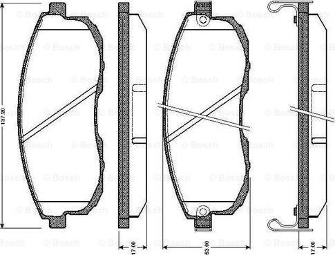 BOSCH 0 986 TB2 161 - Тормозные колодки, дисковые, комплект unicars.by