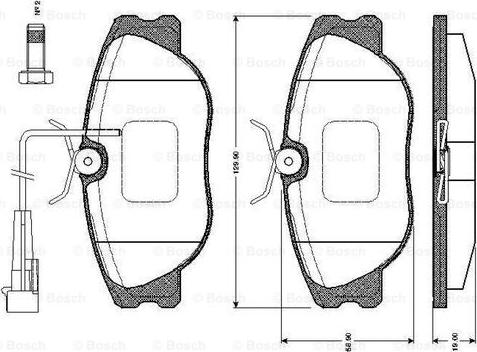 BOSCH 0 986 TB2 167 - Тормозные колодки, дисковые, комплект unicars.by