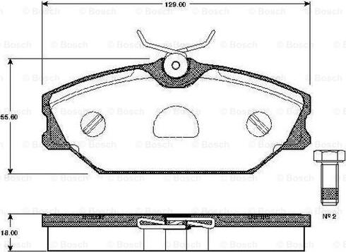 BOSCH 0 986 TB2 106 - Тормозные колодки, дисковые, комплект unicars.by