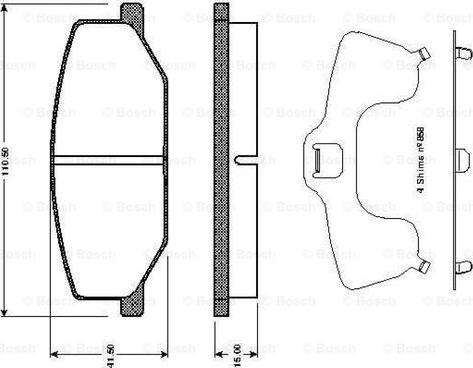 BOSCH 0 986 TB2 100 - Тормозные колодки, дисковые, комплект unicars.by