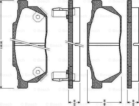 BOSCH 0 986 TB2 103 - Тормозные колодки, дисковые, комплект unicars.by