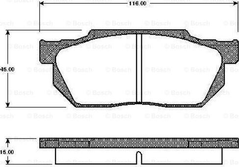 BOSCH 0 986 TB2 102 - Тормозные колодки, дисковые, комплект unicars.by