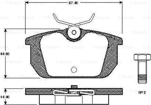 BOSCH 0 986 TB2 119 - Тормозные колодки, дисковые, комплект unicars.by