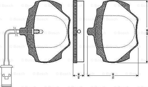 BOSCH 0 986 TB2 114 - Тормозные колодки, дисковые, комплект unicars.by