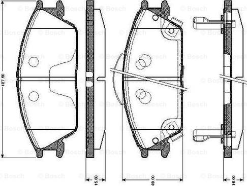 BOSCH 0 986 TB2 116 - Тормозные колодки, дисковые, комплект unicars.by