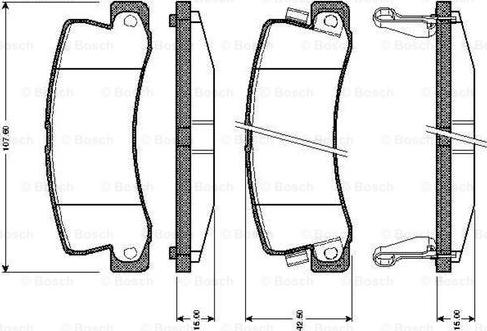 BOSCH 0 986 TB2 110 - Тормозные колодки, дисковые, комплект unicars.by