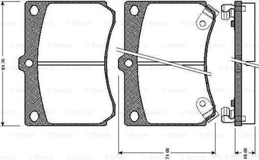 BOSCH 0 986 TB2 186 - Тормозные колодки, дисковые, комплект unicars.by