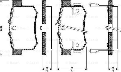 BOSCH 0 986 TB2 180 - Тормозные колодки, дисковые, комплект unicars.by