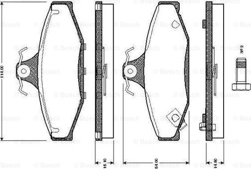 BOSCH 0 986 TB2 187 - Тормозные колодки, дисковые, комплект unicars.by