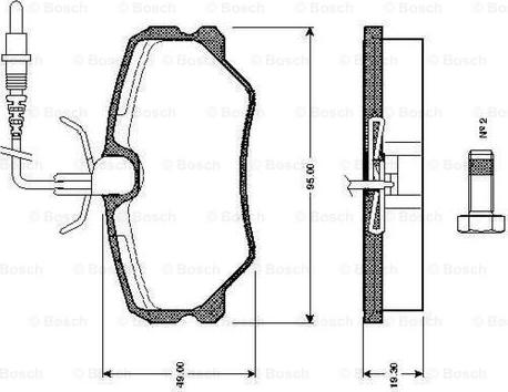 BOSCH 0 986 TB2 136 - Тормозные колодки, дисковые, комплект unicars.by