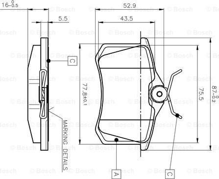 BOSCH 0 986 TB2 138 - Тормозные колодки, дисковые, комплект unicars.by