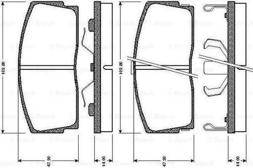 BOSCH 0 986 TB2 132 - Тормозные колодки, дисковые, комплект unicars.by