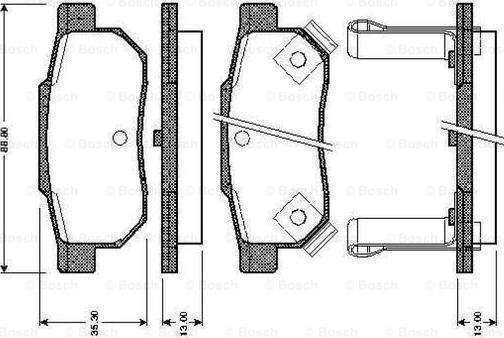 BOSCH 0 986 TB2 120 - Тормозные колодки, дисковые, комплект unicars.by