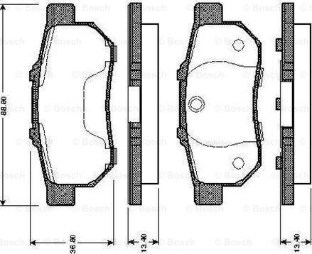 BOSCH 0 986 TB2 121 - Тормозные колодки, дисковые, комплект unicars.by