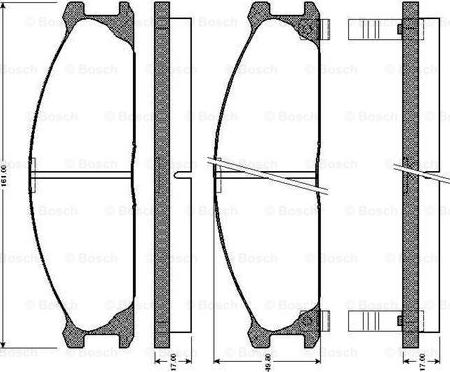 BOSCH 0 986 TB2 123 - Тормозные колодки, дисковые, комплект unicars.by