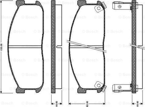 BOSCH 0 986 TB2 127 - Тормозные колодки, дисковые, комплект unicars.by