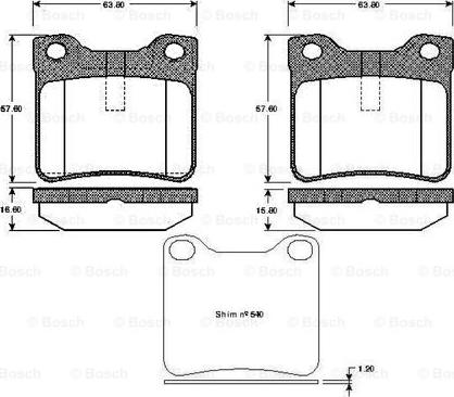 BOSCH 0 986 TB2 176 - Тормозные колодки, дисковые, комплект unicars.by